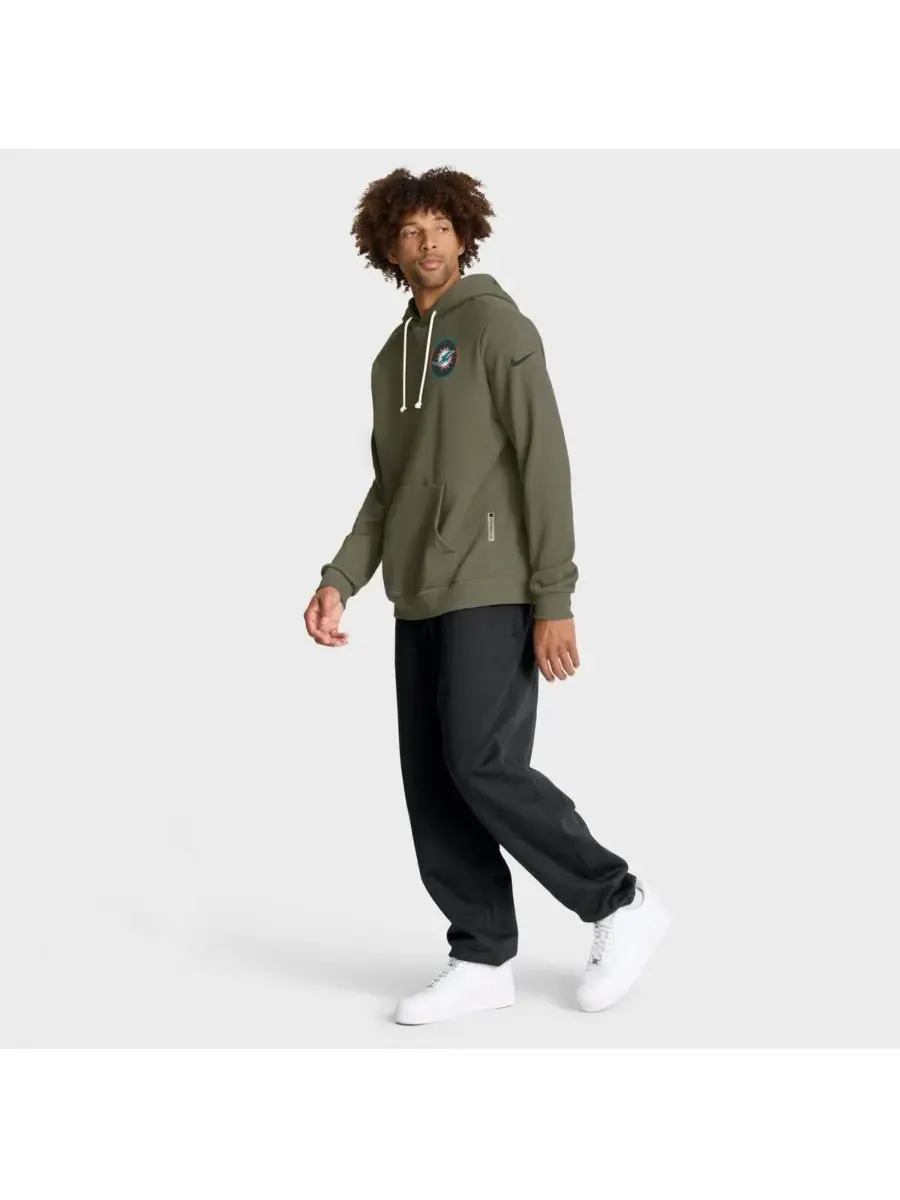 Nike Мужская толстовка Olive Miami Dolphins Big Tall 2025 Salute to Service Sideline Dominant Force — изображение 3 из 5