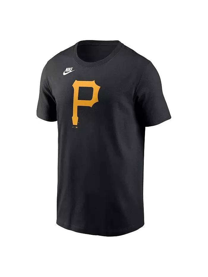 Мужская черная футболка Pittsburgh Pirates Cooperstown Collection с логотипом команды Nike — изображение 3 из 3