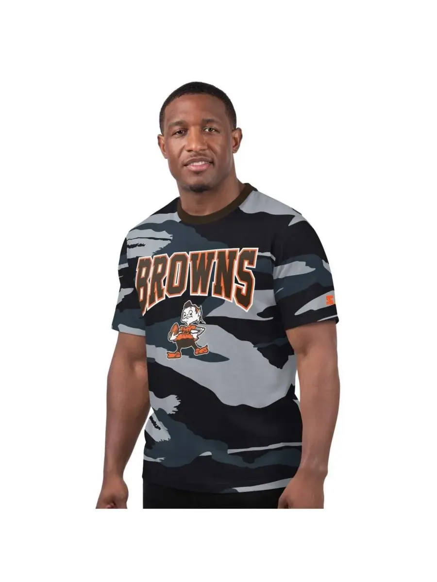 Starter Мужская камуфляжно-серая футболка с логотипом Cleveland Browns Thursday Night Gridiron — изображение 1 из 2, серый