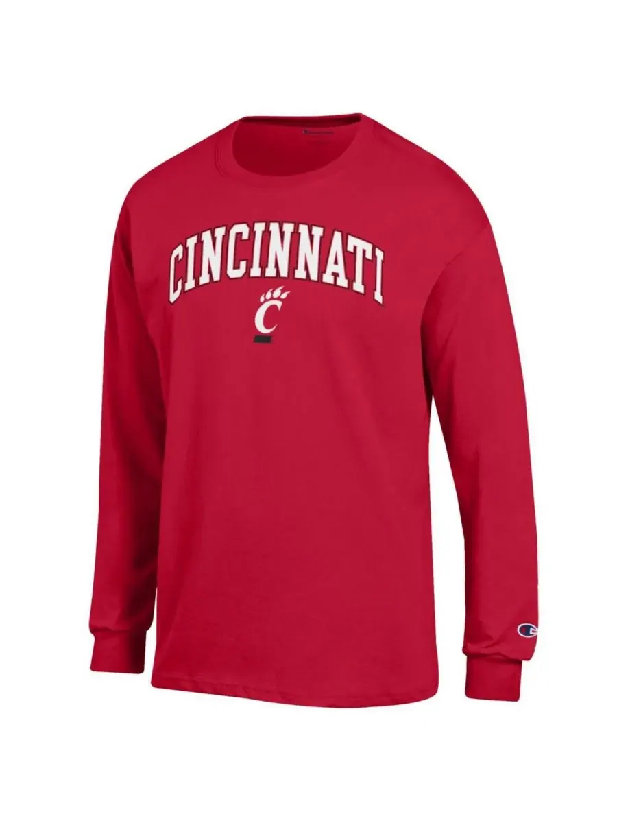 Champion Мужская красная футболка с длинными рукавами с логотипом Cincinnati Bearcats в виде арки — изображение 3 из 3