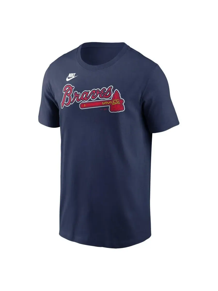 Nike Мужская футболка Tom Glavine Navy Atlanta Braves Fuse с номером игрока — изображение 3 из 3, темно-синий