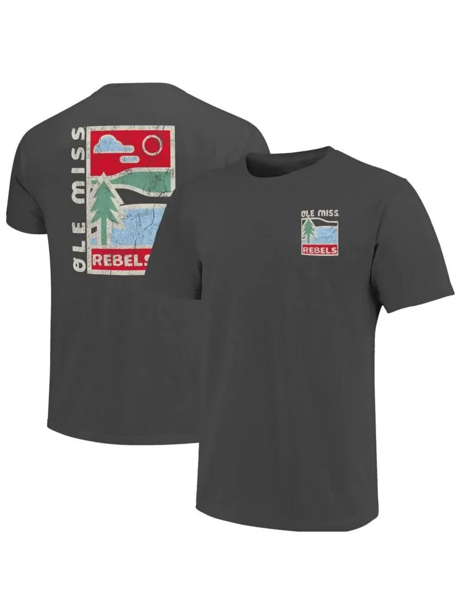 Image One Мужская футболка Ole Miss Rebels Comfort Colors Minimal Vista Distressed Graphics цвета