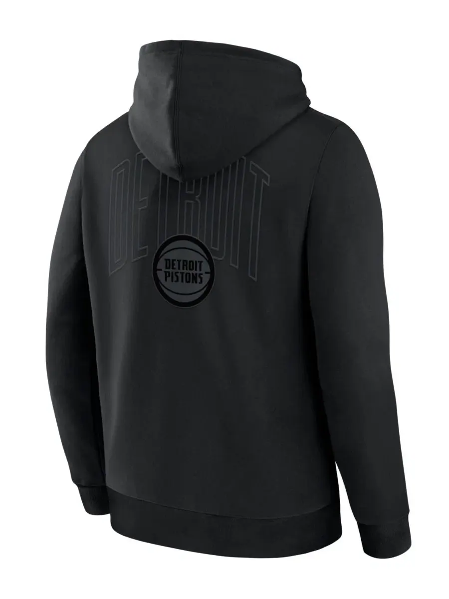 Худи с капюшоном Detroit Pistons Black Out Fanatics — изображение 2 из 2, черный