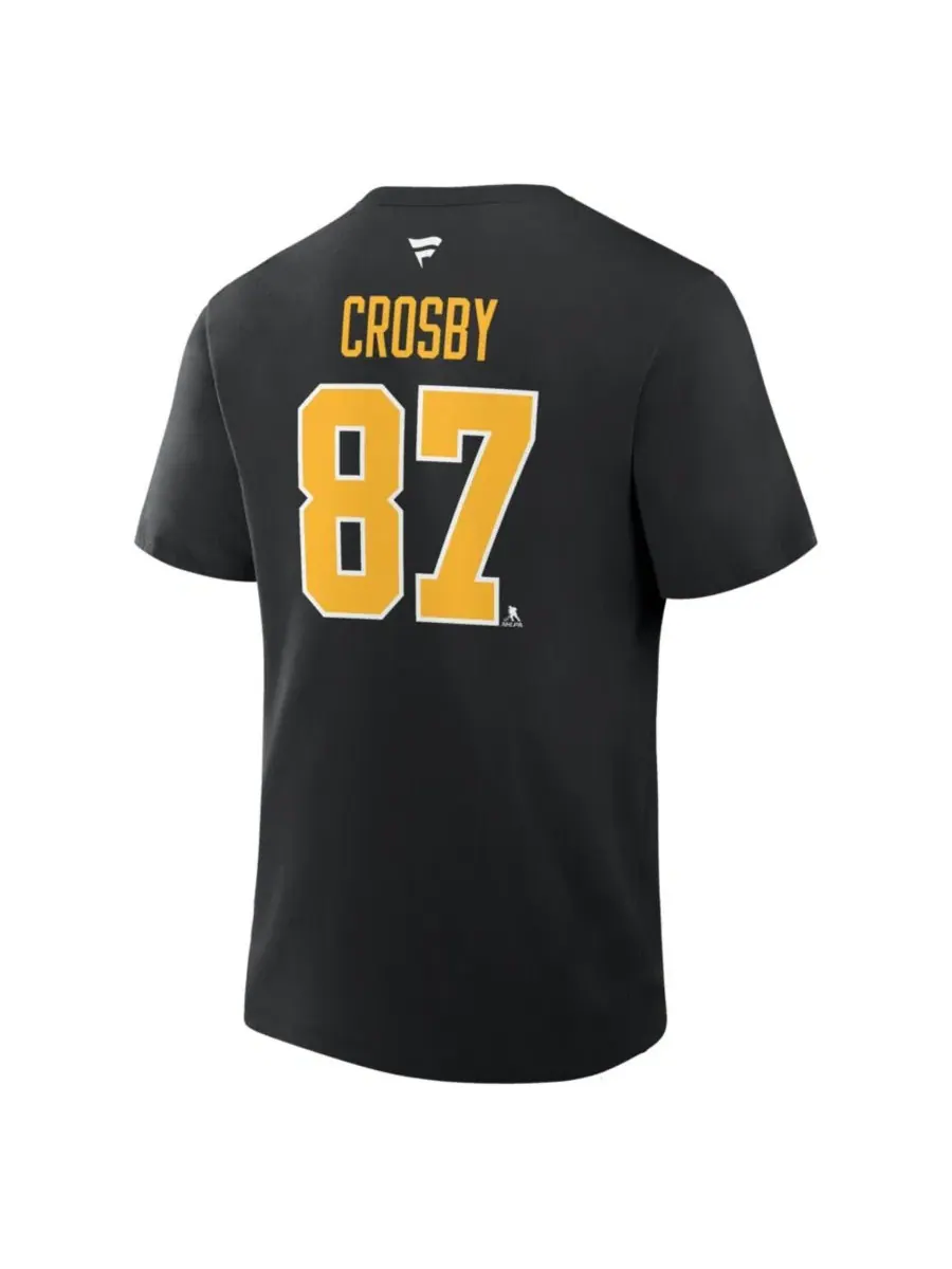 Футболка с длинным рукавом Sidney Crosby Authentic Stack Fanatics — изображение 2 из 3, черный
