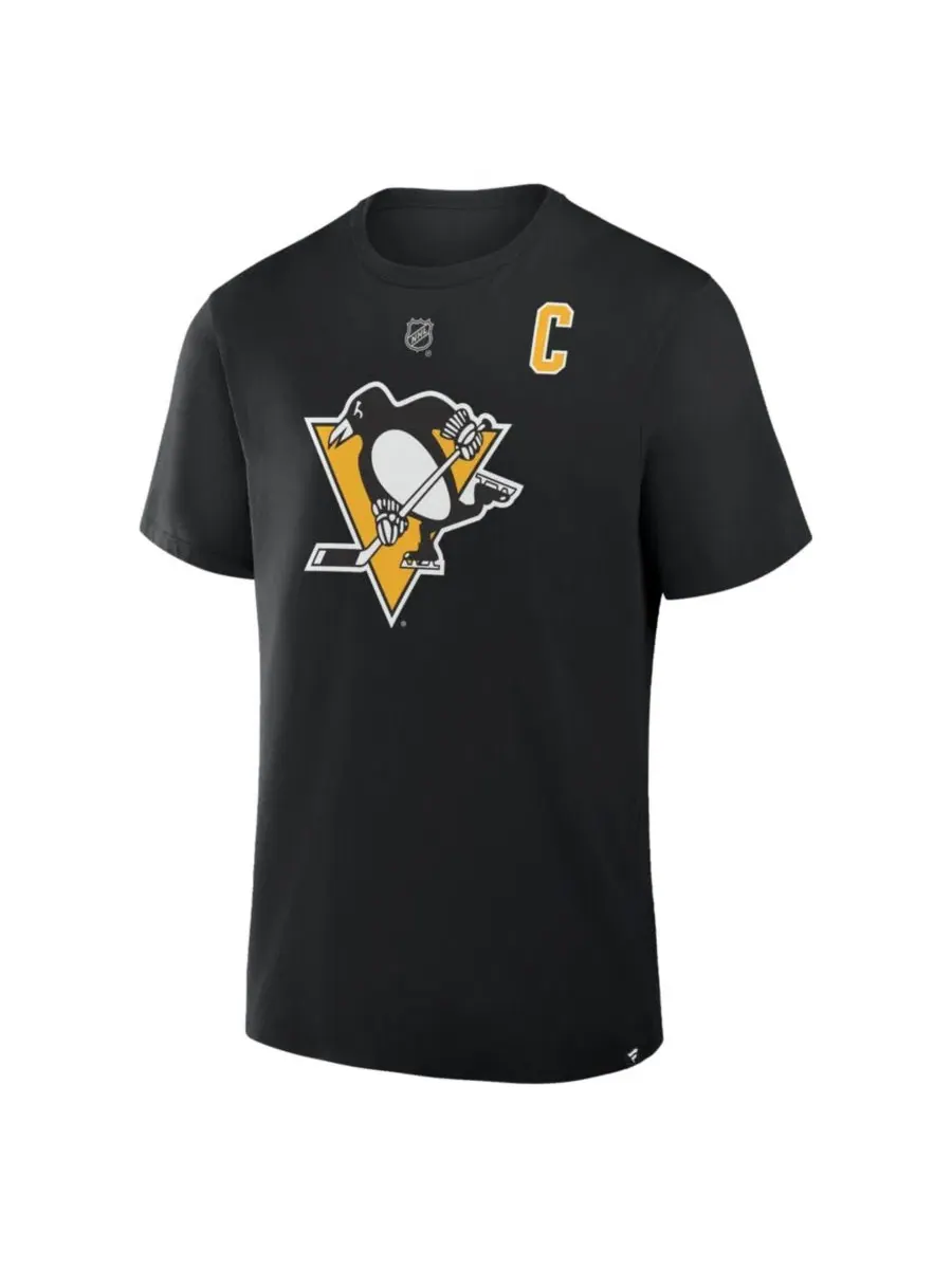 Футболка с длинным рукавом Sidney Crosby Authentic Stack Fanatics — изображение 3 из 3, черный