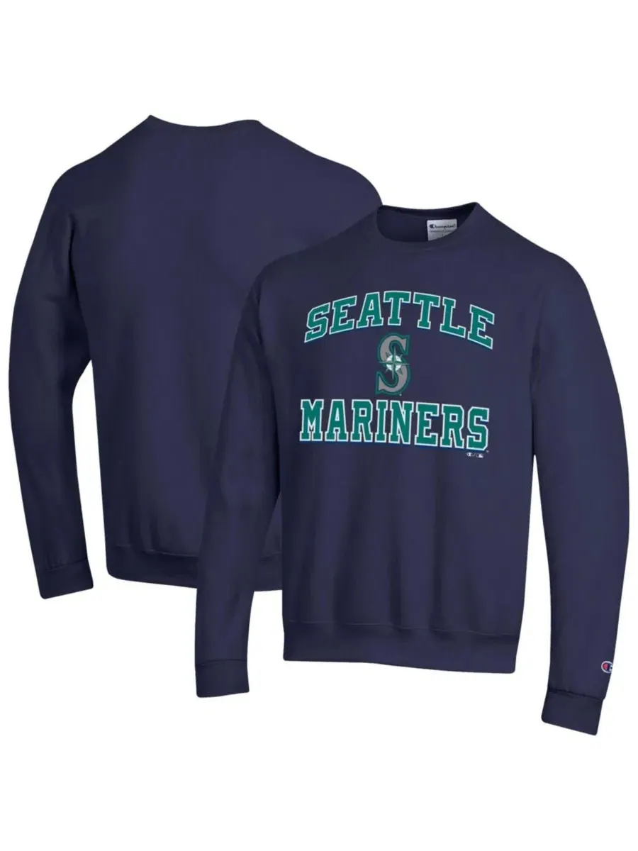Мужской свитшот с принтом команды Seattle Mariners, модель Heart Soul Power blend Champion — изображение 1 из 3, темно-синий