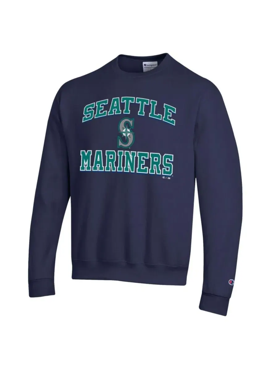 Мужской свитшот с принтом команды Seattle Mariners, модель Heart Soul Power blend Champion — изображение 2 из 3, темно-синий