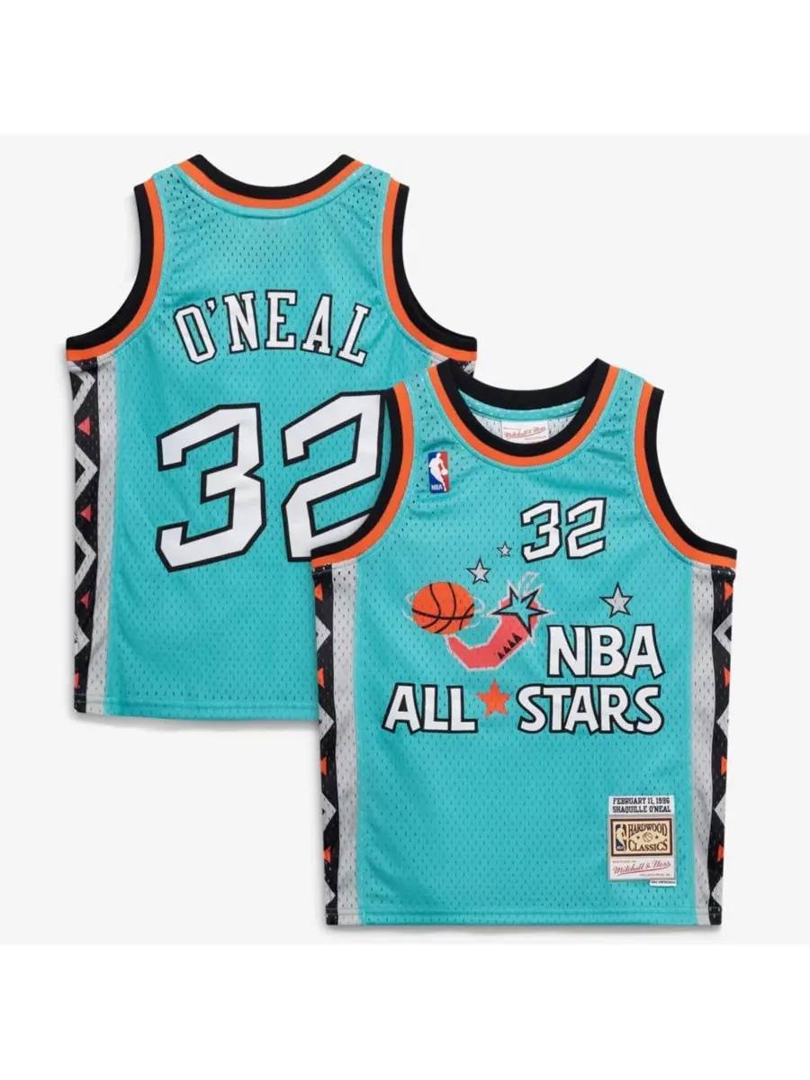 Баскетбольная джерси с длинным рукавом Shaquille O'Neal Mitchell & Ness — изображение 1 из 5, бирюзовый