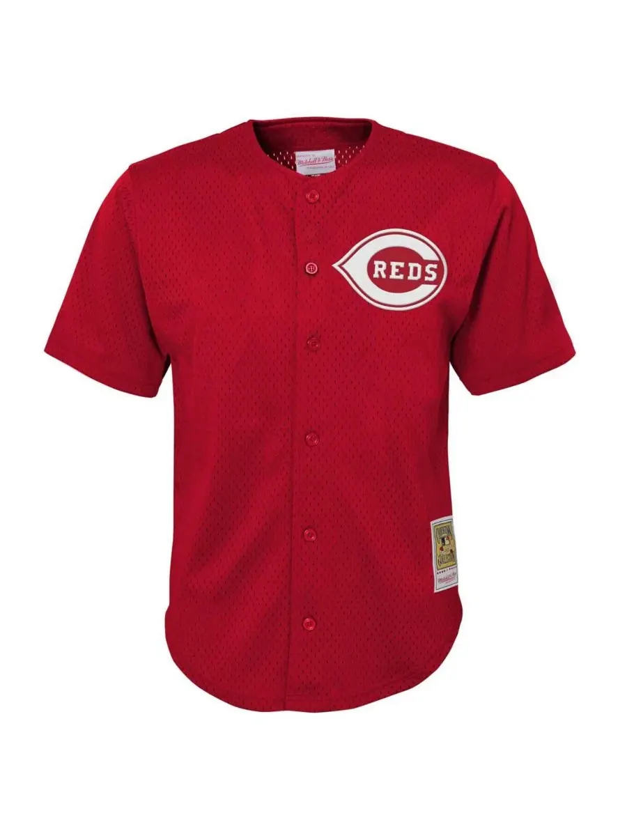 Большая тренировочная майка для отбивания мяча Deion Sanders Red Cincinnati Reds Cooperstown для — изображение 2 из 3