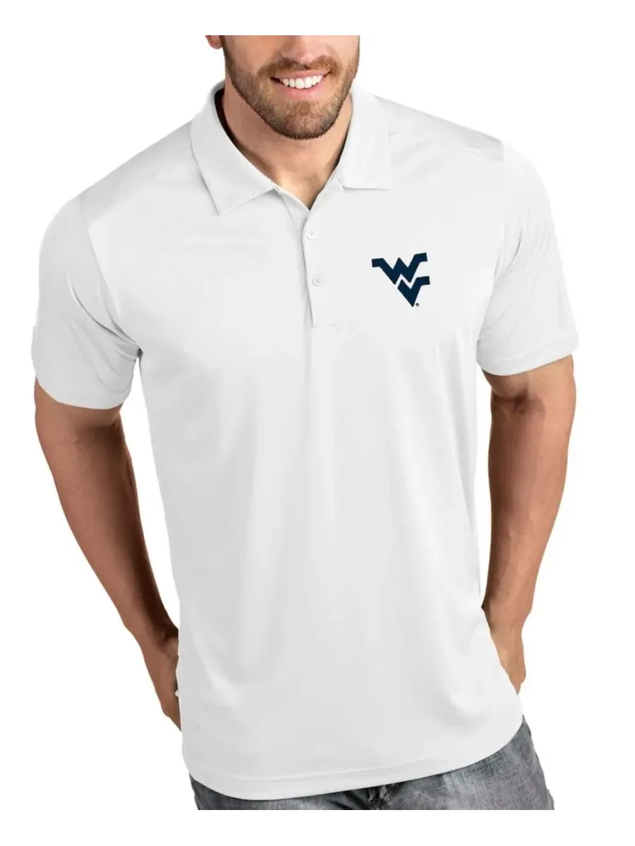 Мужская футболка-поло с символикой команды West Virginia Mountaineers Antigua — изображение 1 из 1, белый