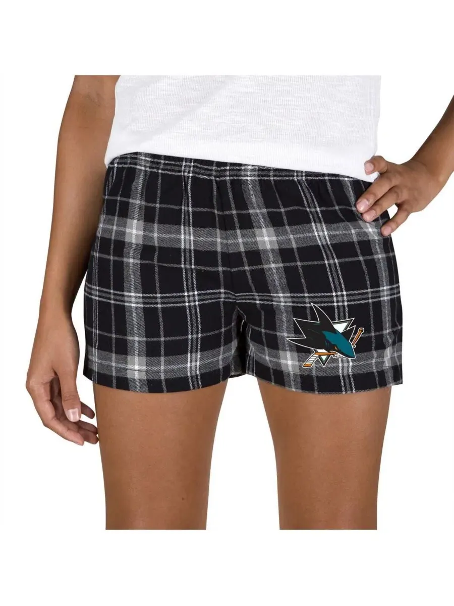 Женские черные/серые фланелевые шорты San Jose Sharks Ultimate Concepts Sport — изображение 1 из 1, черный серый