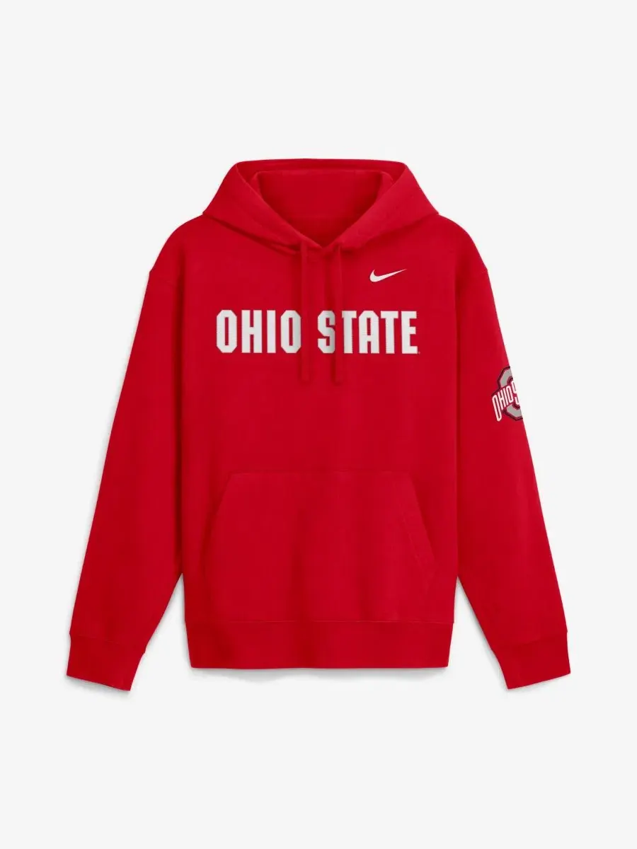 Худи с капюшоном Ohio State Buckeyes 2026 Sideline Club Fleece Nike — изображение 1 из 2, алый