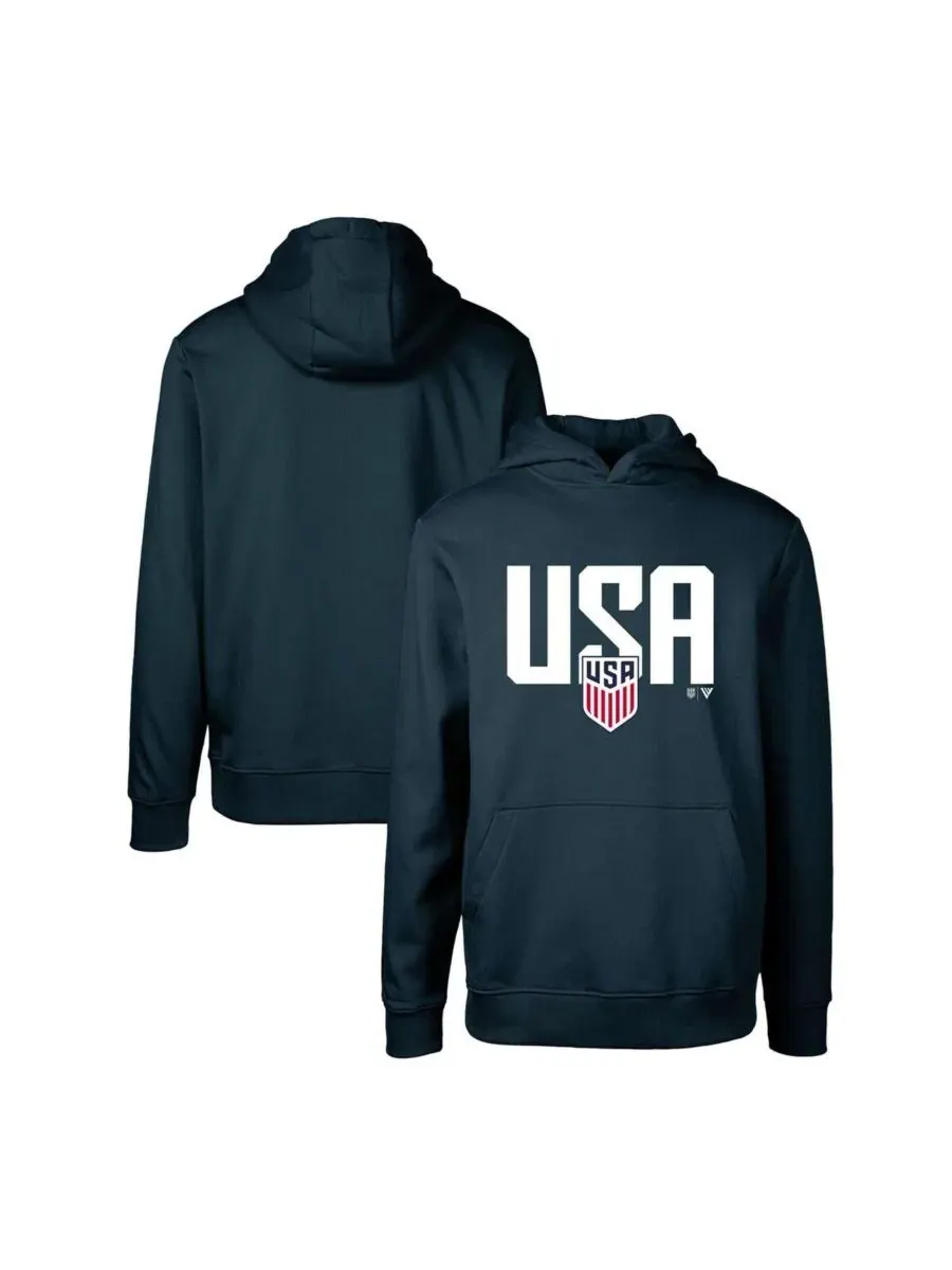 Худи с флисовой подкладкой с принтом USMNT Podium Mascot LevelWear — изображение 1 из 4, темно-синий