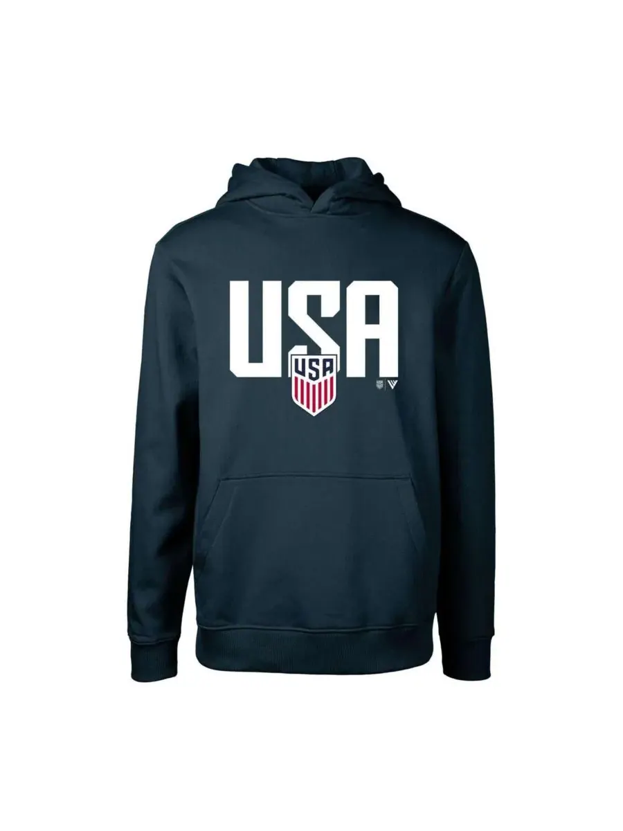 Худи с флисовой подкладкой с принтом USMNT Podium Mascot LevelWear — изображение 3 из 4, темно-синий
