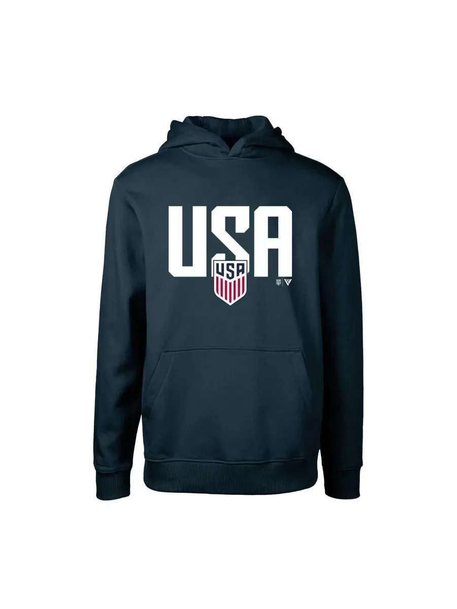 Худи с флисовой подкладкой с принтом USMNT Podium Mascot LevelWear — изображение 4 из 4, темно-синий