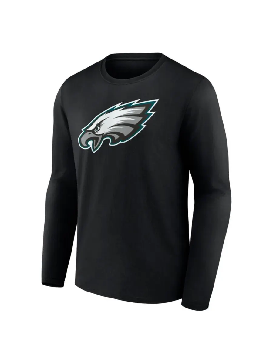 Футболка с длинным рукавом с принтом Philadelphia Eagles Logo Athletic — изображение 3 из 4, черный