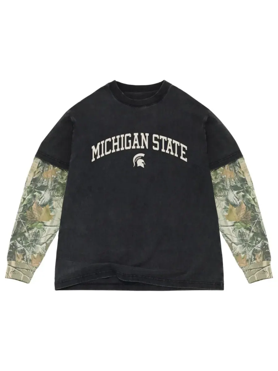 Футболка с длинным рукавом с принтом Spartan Back Bay Twofer Heavyweight Uscape Apparel — изображение 1 из 1, черный