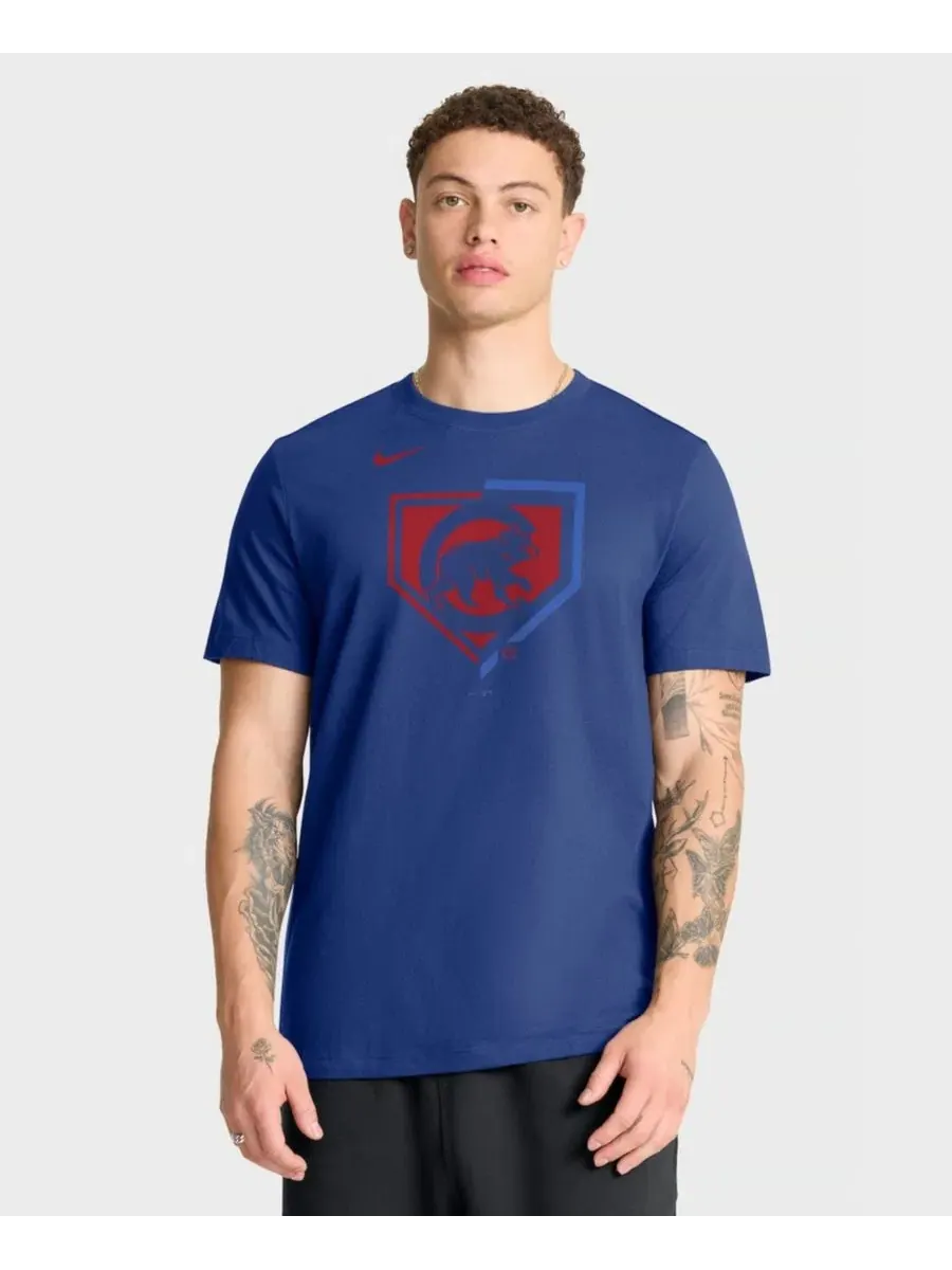 Футболка с принтом Chicago Cubs Icon Nike — изображение 1 из 4, королевский