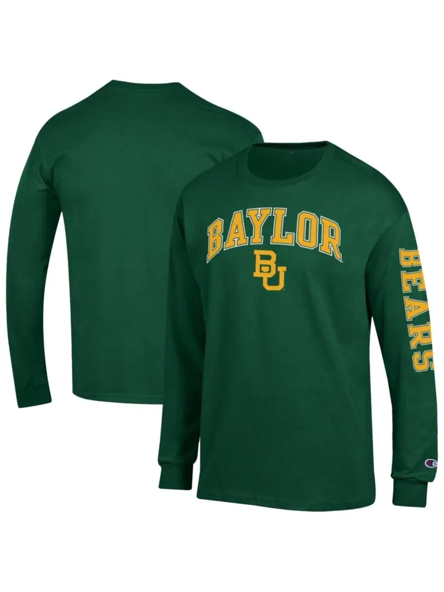 Футболка с длинным рукавом Baylor Bears Arch Over Logo Champion — изображение 1 из 3, зеленый