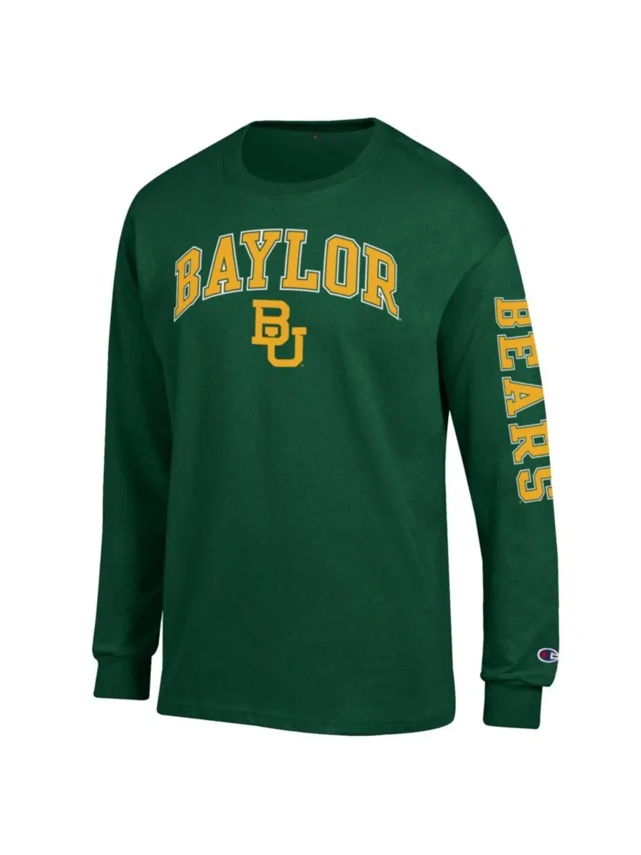 Футболка с длинным рукавом Baylor Bears Arch Over Logo Champion — изображение 2 из 3, зеленый