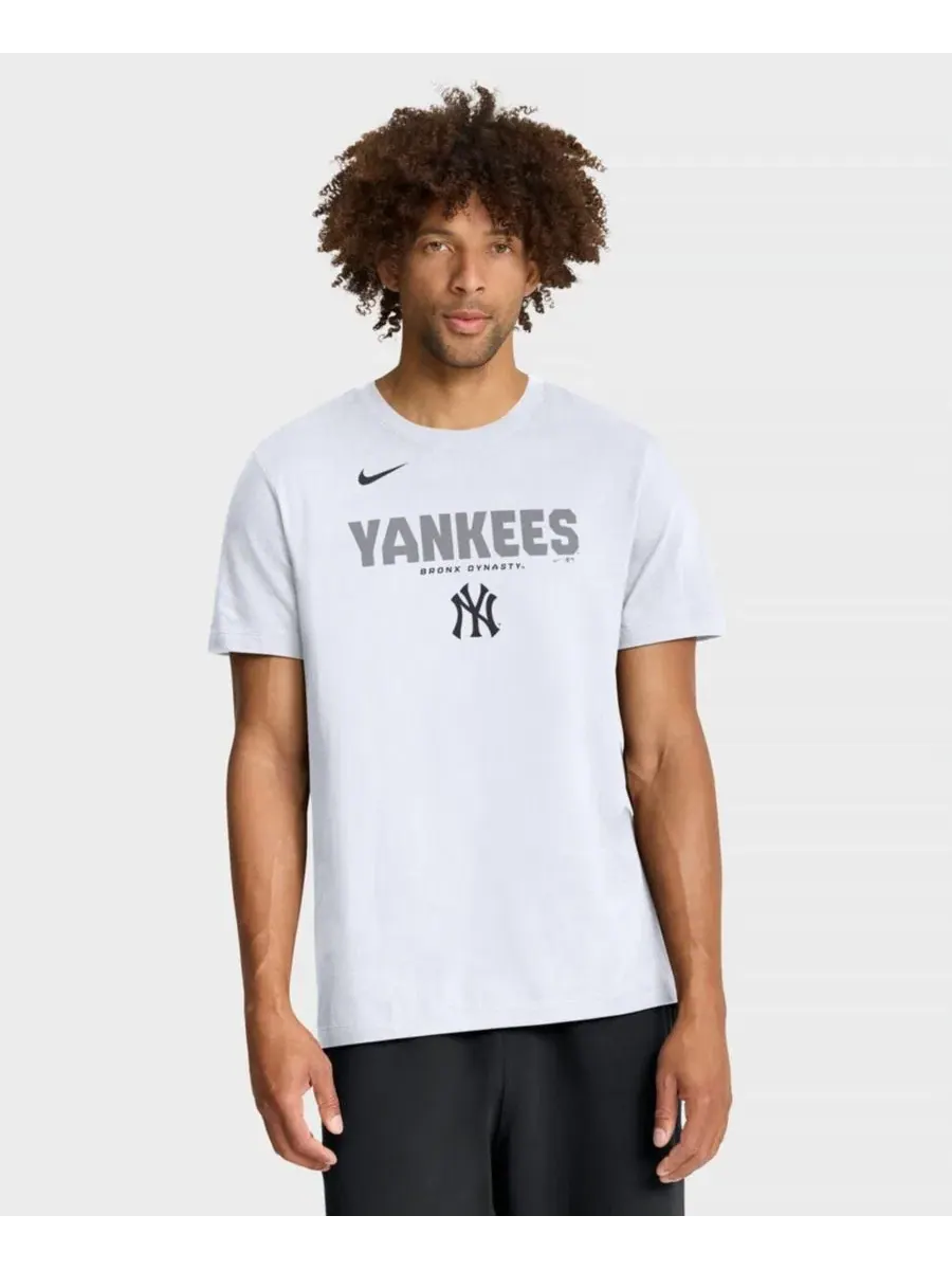 Футболка с коротким рукавом с принтом New York Yankees Nike — изображение 1 из 4, белый