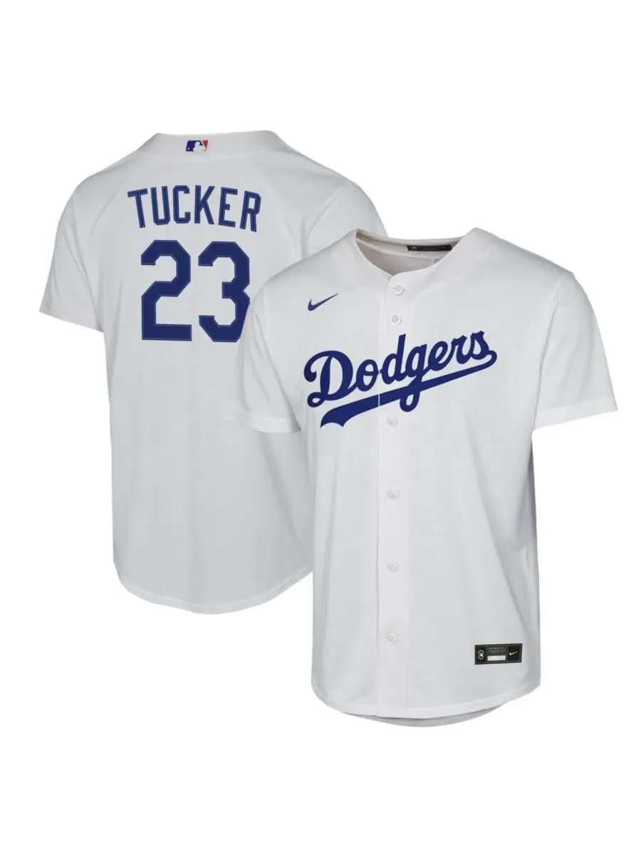 Детская футболка-джерси с длинным рукавом Kyle Tucker White Los Angeles Dodgers Nike — изображение 1 из 3, белый