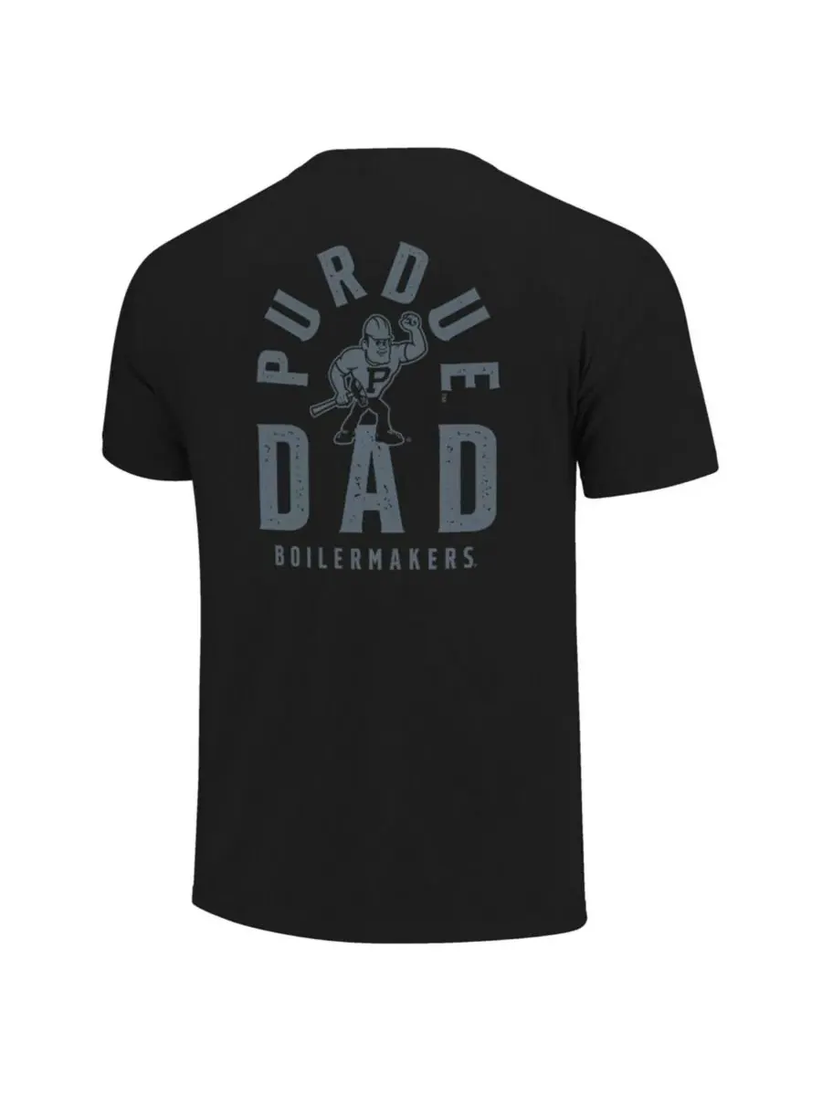 Мужская футболка с принтом Purdue Boilermakers Father's Day Mascot Overlay Image One — изображение 2 из 3, черный