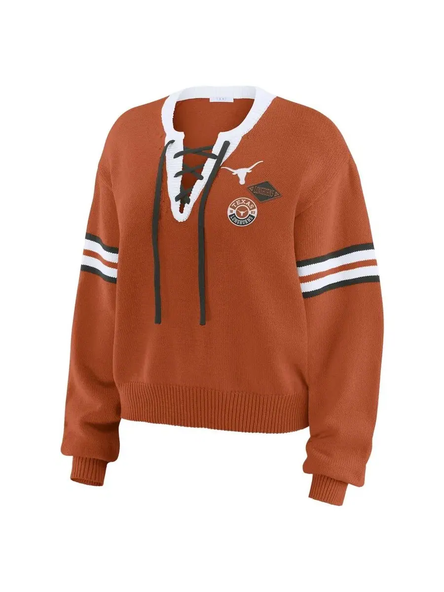 Женский свитер с шнуровкой Texas Longhorns WEAR by Erin Andrews — изображение 2 из 4, оранжевый