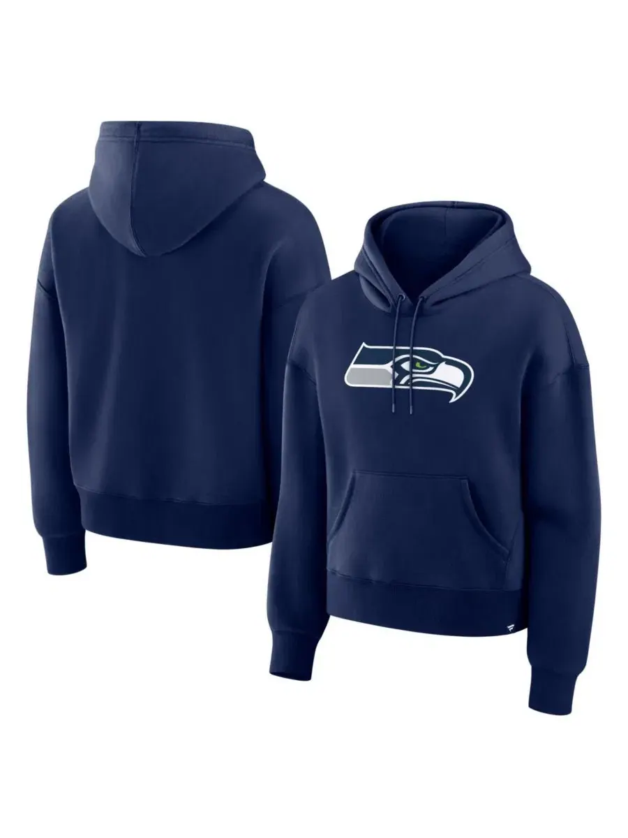 Худи с капюшоном свободного кроя с принтом Seattle Seahawks, модель Relaxed High Hip Essential — изображение 1 из 3