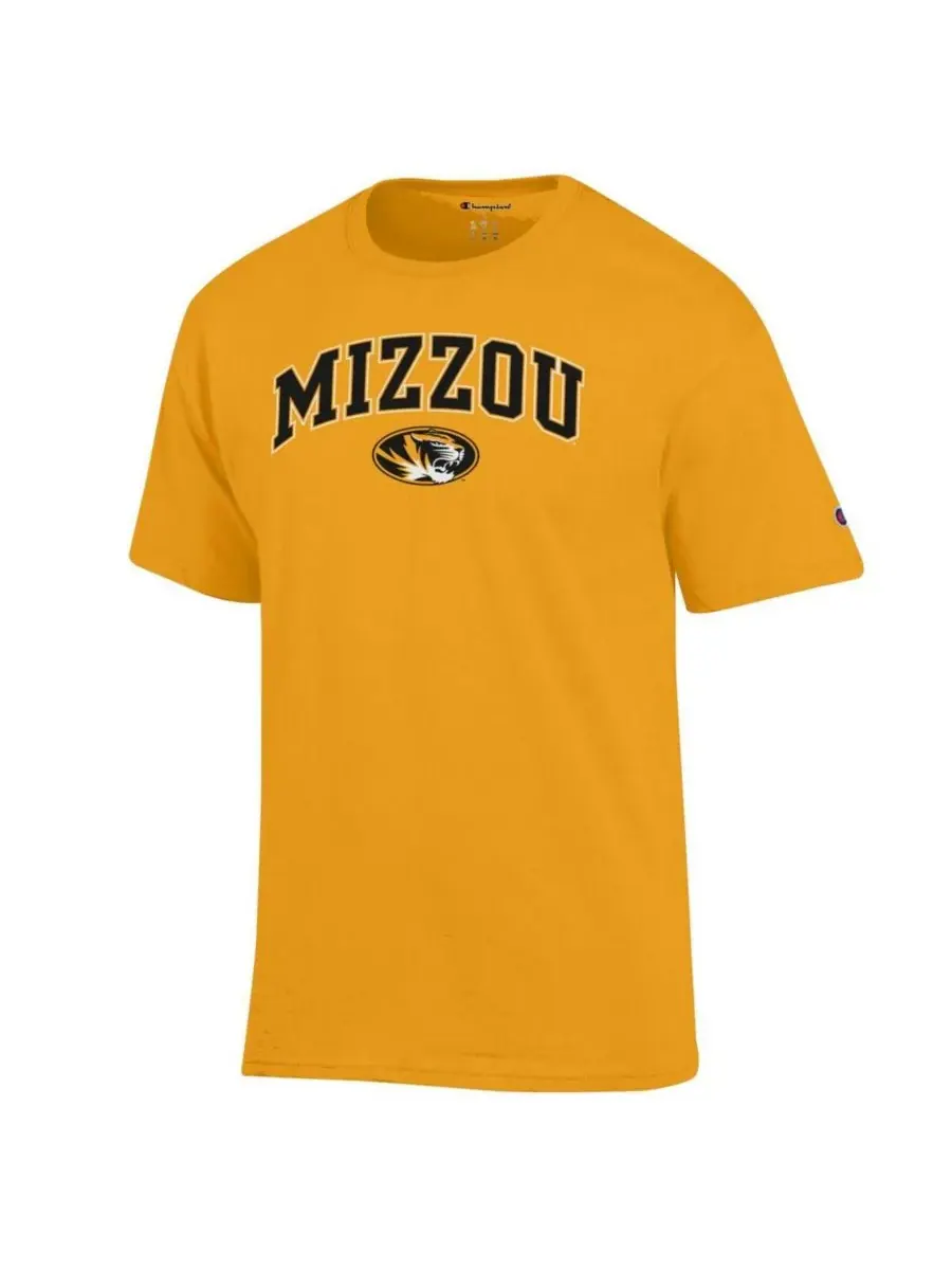 Мужская золотистая футболка с логотипом Missouri Tigers в виде арки Champion — изображение 2 из 3, золото