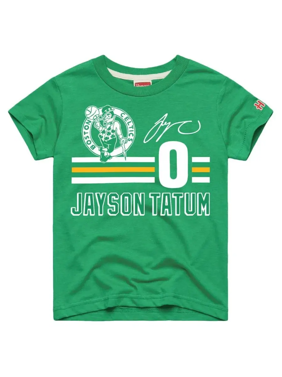 Футболка с принтом Jayson Tatum Remix Signature Name Number Homage — изображение 1 из 1, зеленый