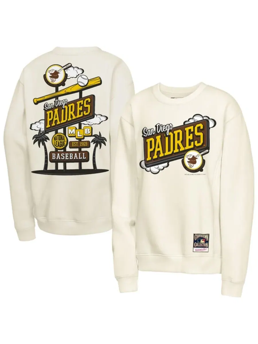 Свитшот Retro Billboard с принтом San Diego Padres Mitchell & Ness — изображение 1 из 3, прозрачный