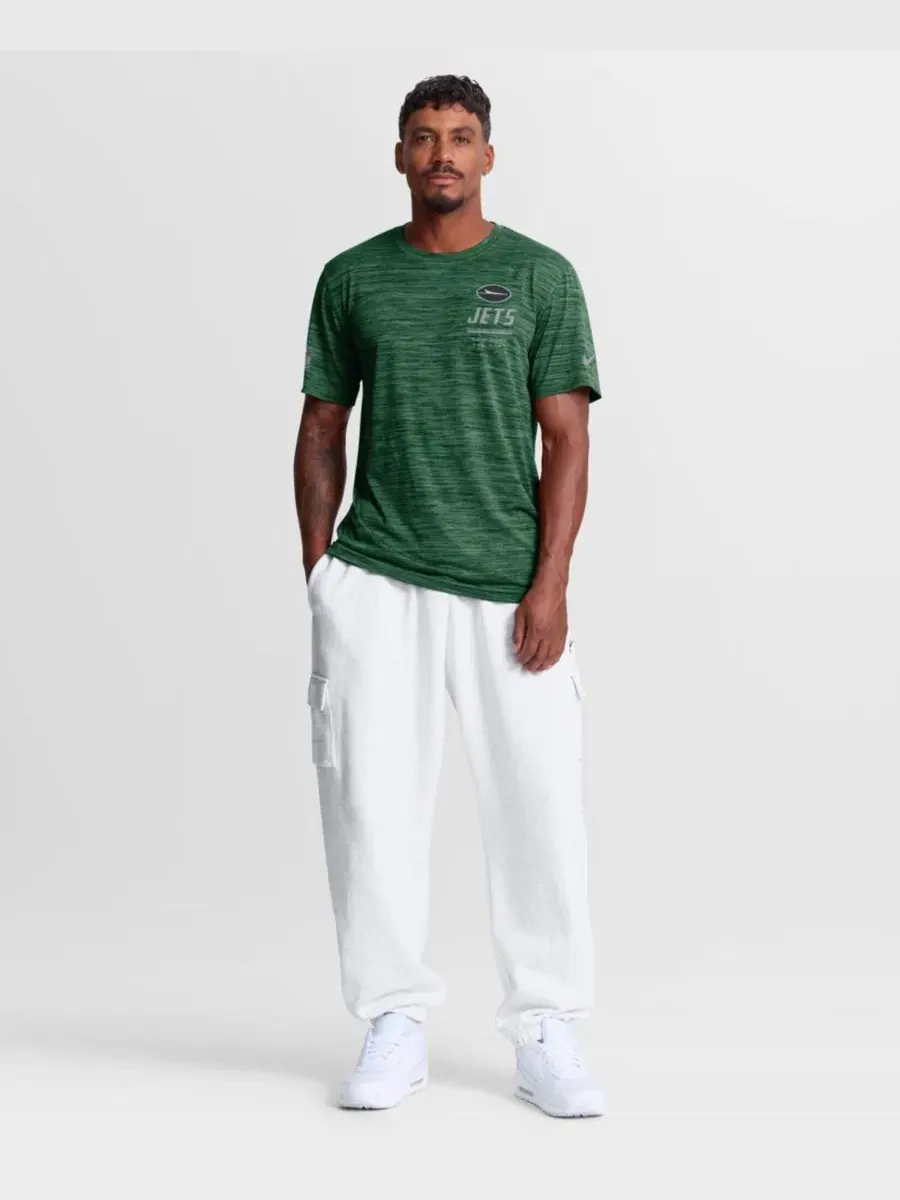 Футболка с коротким рукавом New York Jets Sideline Double Covered Dri-FIT Velocity Nike — изображение 5 из 5, зеленый