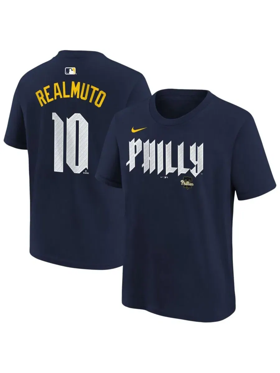 Футболка с принтом J.T. Realmuto City Connect Nike — изображение 1 из 3, темно-синий