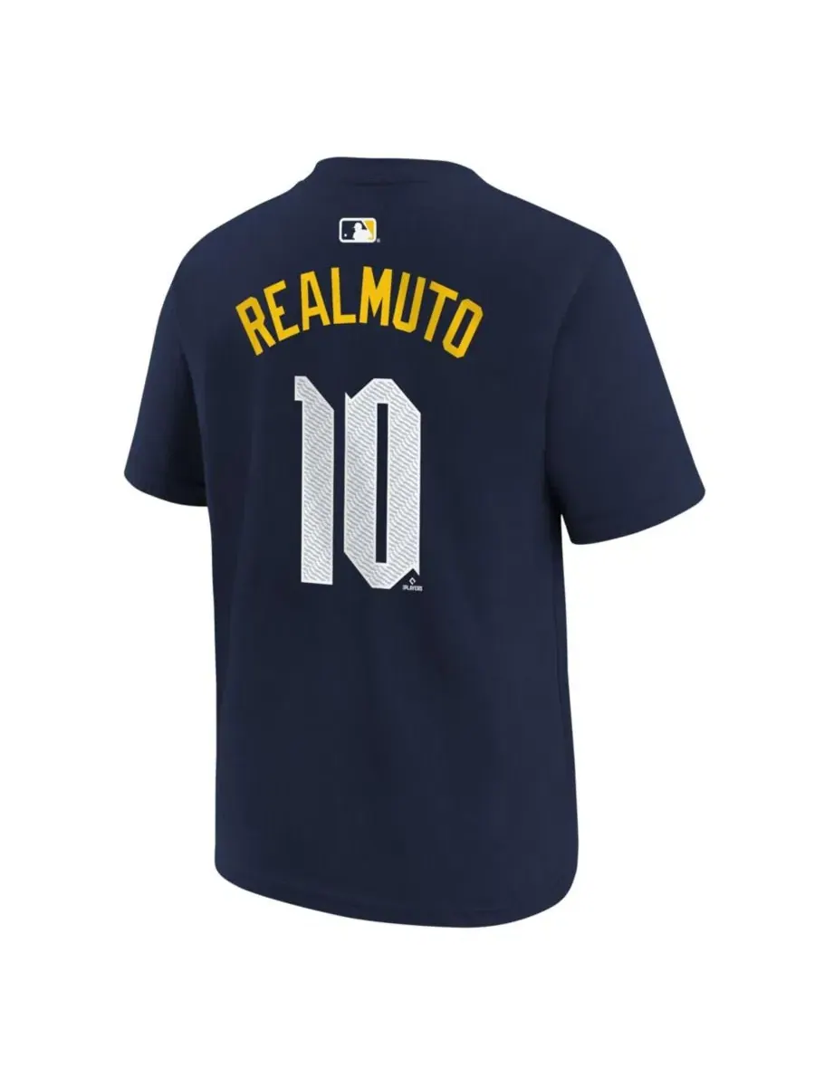 Футболка с принтом J.T. Realmuto City Connect Nike — изображение 2 из 3, темно-синий
