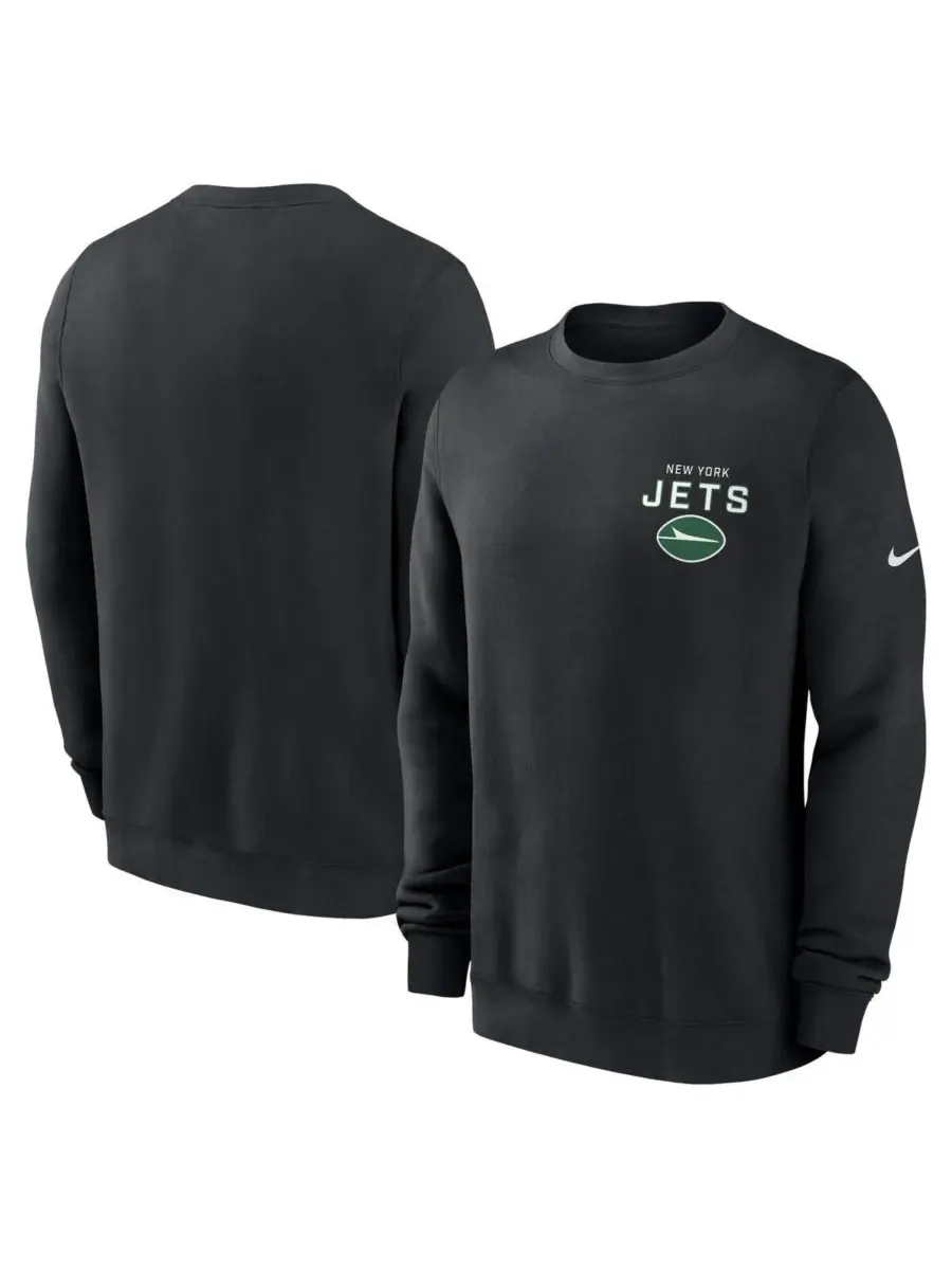 Nike Мужская черная флисовая толстовка New York Jets Primetime Club — изображение 1 из 3, черный