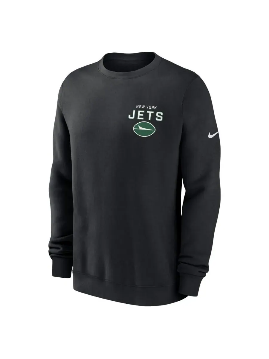 Nike Мужская черная флисовая толстовка New York Jets Primetime Club — изображение 2 из 3, черный