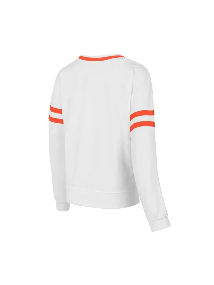 Concepts Sport Женская белая футболка с длинными рукавами Clemson Tigers Borough French Terry Arch — изображение 2 из 3