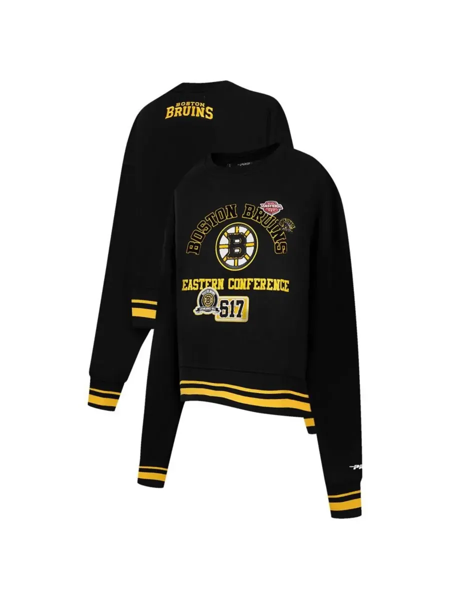 Pro Standard Женская черная укороченная толстовка Boston Bruins Area Code — изображение 1 из 5, черный