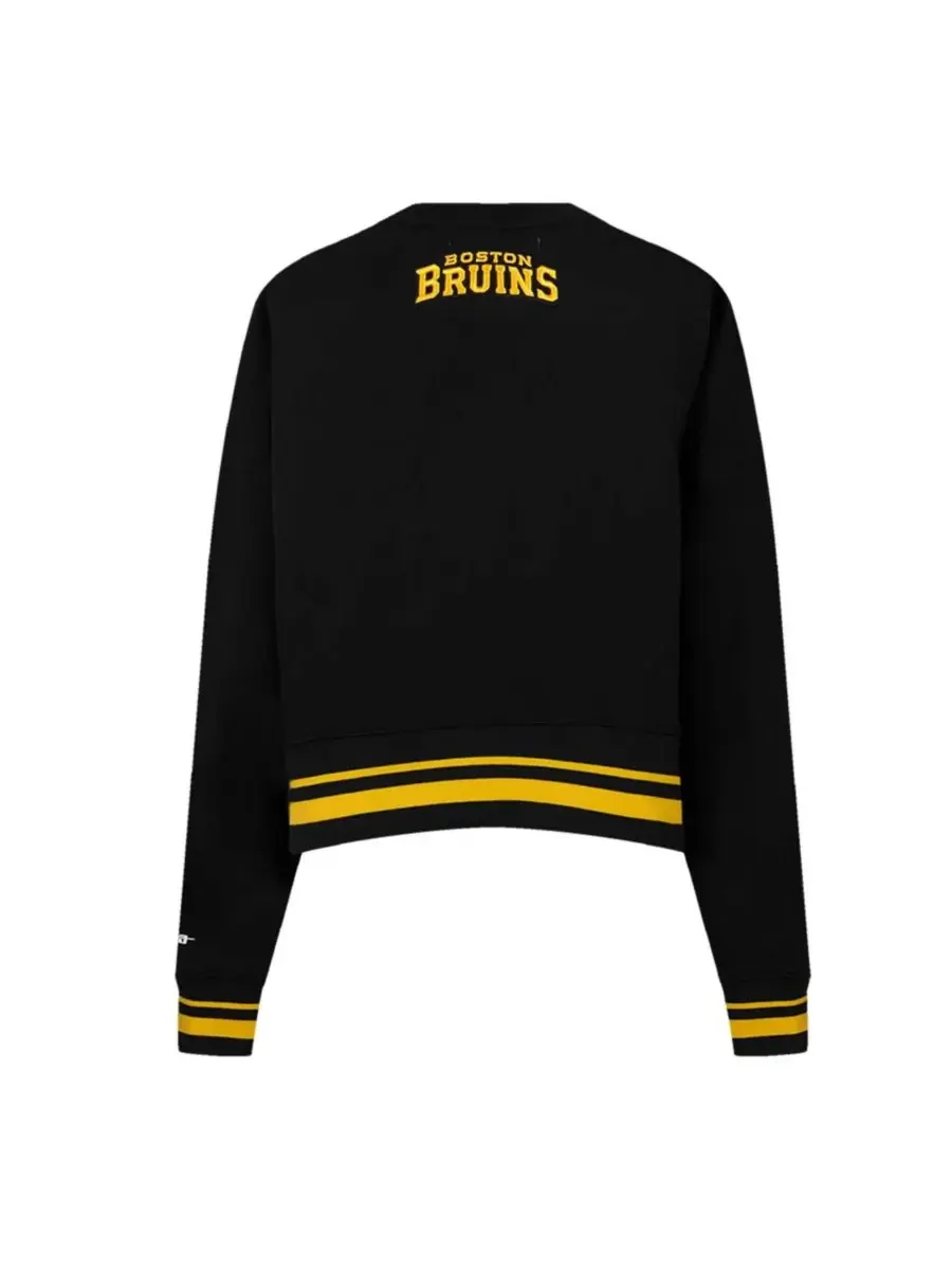 Pro Standard Женская черная укороченная толстовка Boston Bruins Area Code — изображение 2 из 5, черный