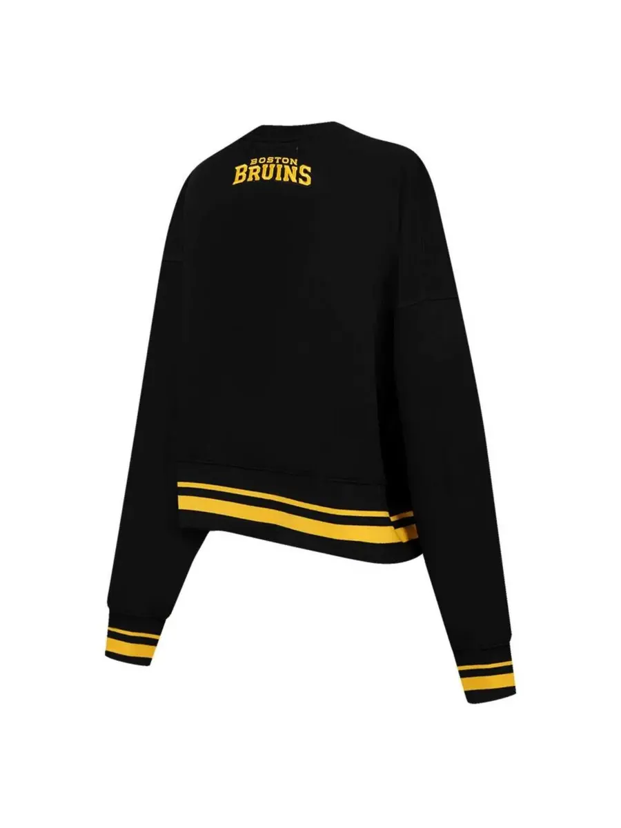 Pro Standard Женская черная укороченная толстовка Boston Bruins Area Code — изображение 3 из 5, черный