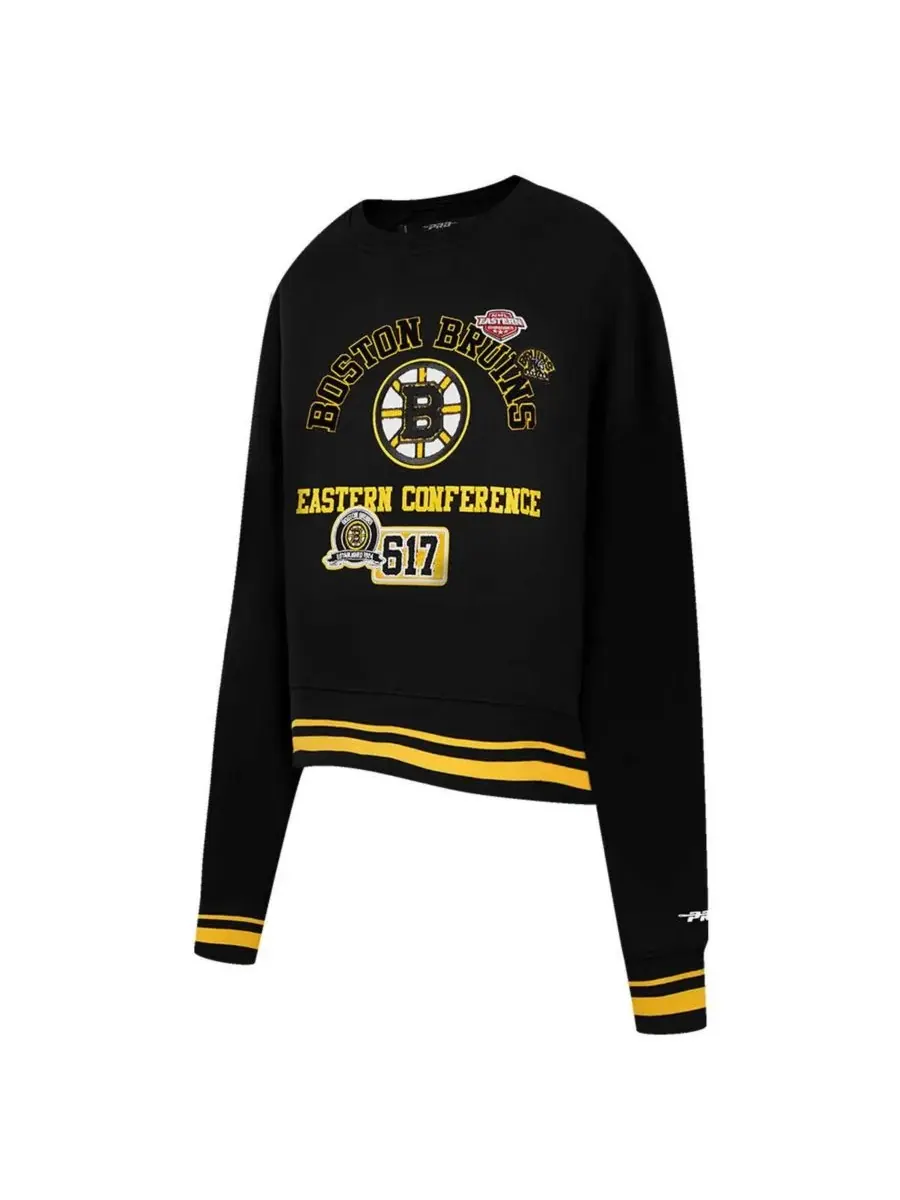 Pro Standard Женская черная укороченная толстовка Boston Bruins Area Code — изображение 5 из 5, черный