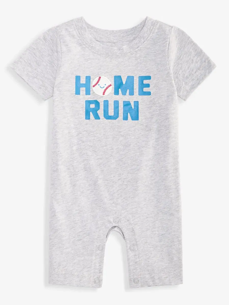 Детский хлопковый комбинезон-солнцезащитный костюм Home Run First Impressions, Chrome Hth — изображение 1 из 3