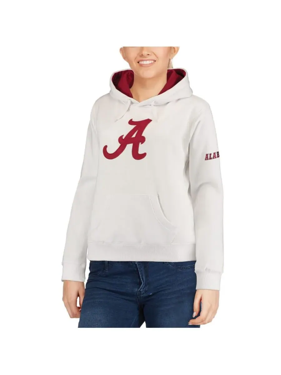 Stadium Athletic Женская белая толстовка с большим логотипом команды Alabama Crimson Tide — изображение 3 из 3, белый