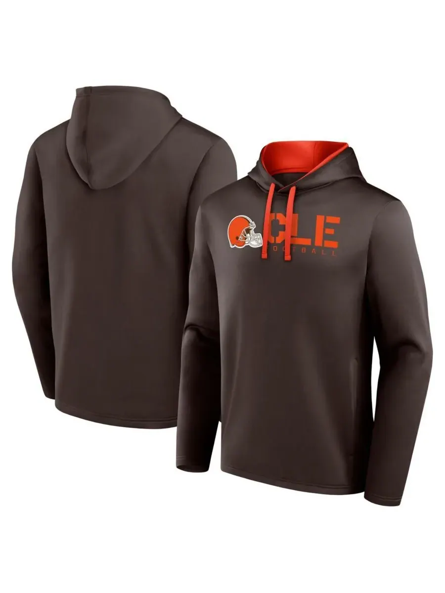 Logo Athletic Мужская коричневая толстовка с капюшоном Cleveland Browns Head Start — изображение 1 из 3, коричневый