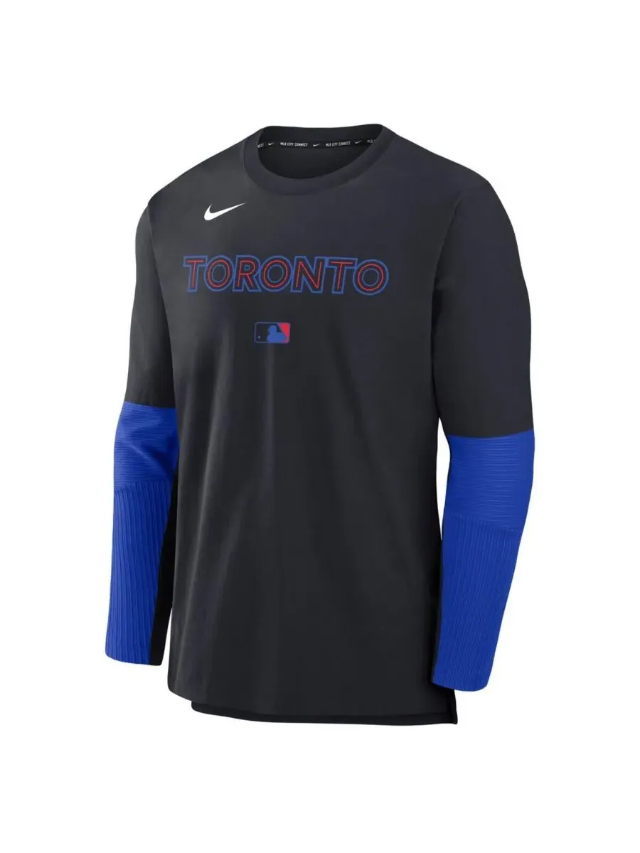 Nike Мужская черная футболка с длинным рукавом Toronto Blue Jays Authentic Collection City Connect — изображение 3 из 3