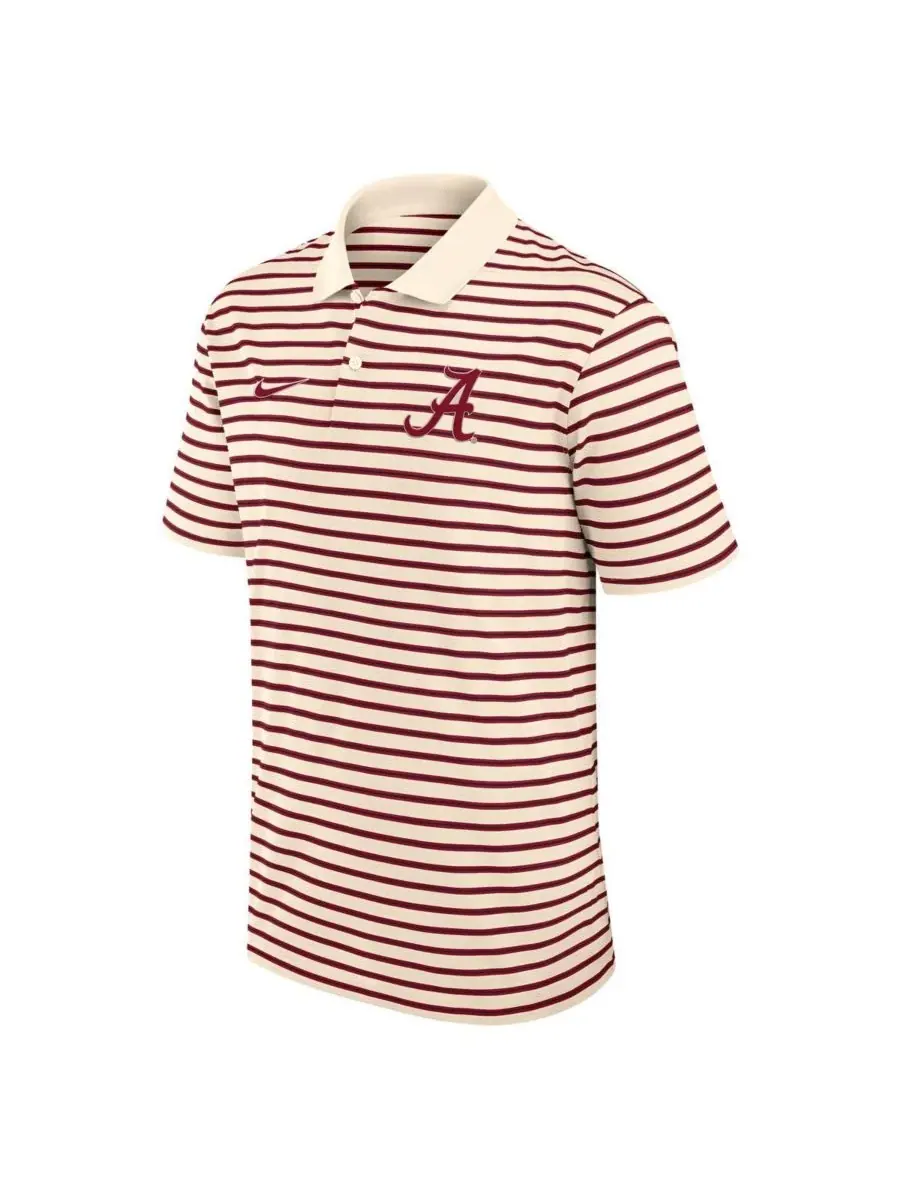 Nike Мужская поло-рубашка Alabama Crimson Tide в полоску — изображение 2 из 3, кремовый