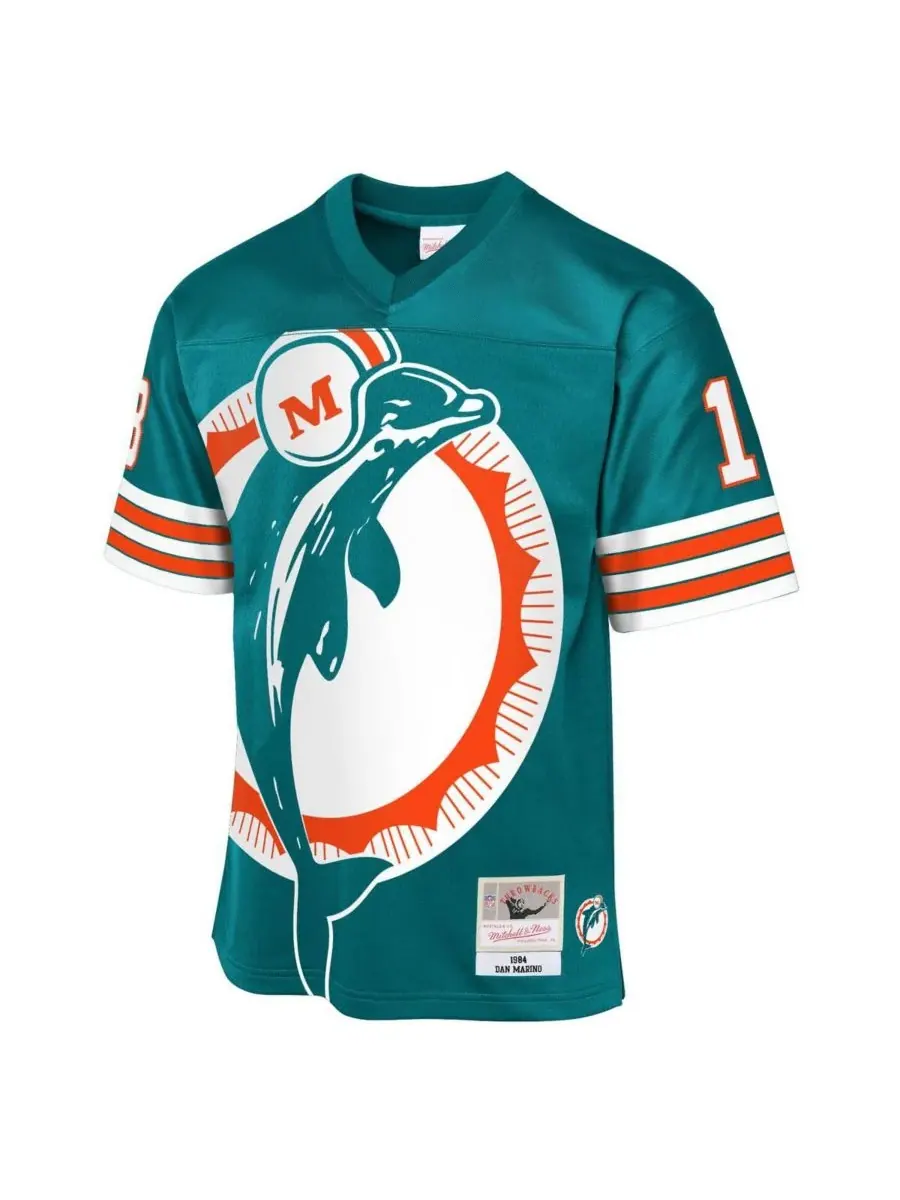 Футболка Big Boys and Girls Dan Marino Aqua Miami Dolphins 1984 Throwback Fashion Jersey Mitchell & — изображение 2 из 3