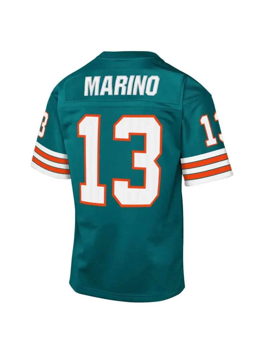 Футболка Big Boys and Girls Dan Marino Aqua Miami Dolphins 1984 Throwback Fashion Jersey Mitchell & — изображение 3 из 3