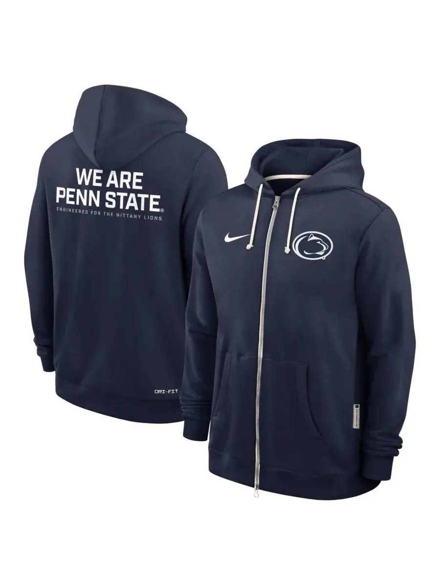 Nike Мужская темно-синяя толстовка на молнии Penn State Nittany Lions 2025 Sideline Performance — изображение 4 из 5